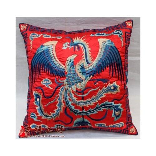 New Chinese Embroidered Phoenix Embroidered Pillow Cushion Cover