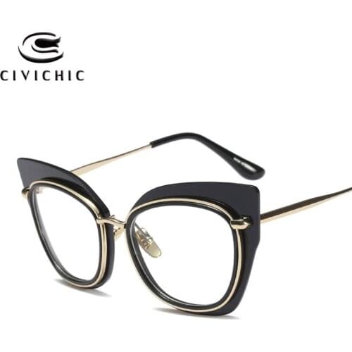 Chic Eyeglasses Frames Women Myopia Optical Eyewear Frame Retro Cat Eye Glasses Alloy HD Gafas De Marca Mujer UV400 Lens COG106