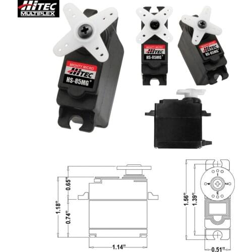 Original Hitec HS-85MG+ Premium Metal Gear Micro Servo 3.5KG/22g for RC aircraft