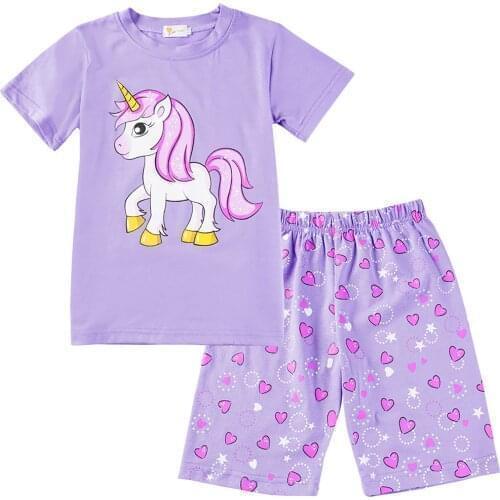 Girls Pajamas Set Cotton Kids Sleepwear Suit Cute Cartoon Pyjamas Children Casual Homewear Outfit Baby Girls Summer Clothes Sets