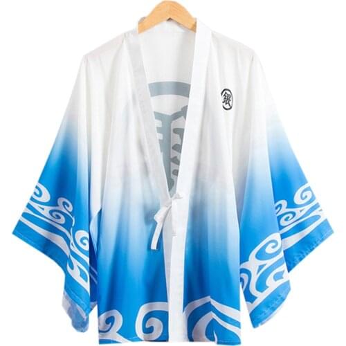 Brdwn Gintama Unisex Sakata Gintoki yo ro zu ya YIN cospplay Haori Cape cloak