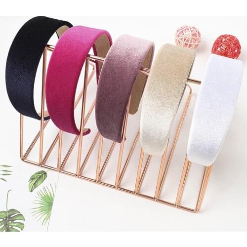 Fashion Thick Sponge Headband Bezel Velvet Hairbands Candy Color wide Hairbands Woman Headbands Hair Hoop Girls Hair Accessories