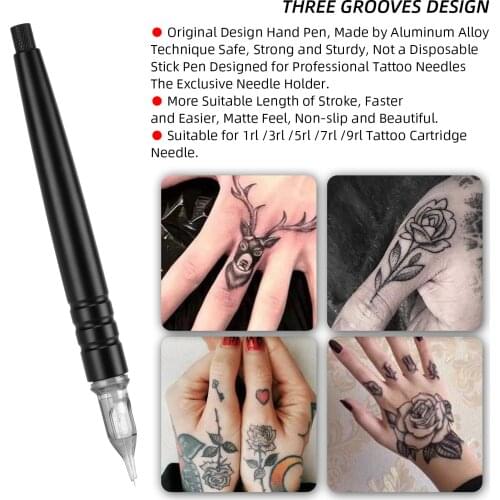 Professional Tattoo Hand Poke Pen Traditional DIY Manual Tool Pen Tattoo Accessories Cartridge Needle Poke Tools Body Arts