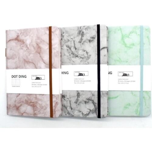 Bullet journal A5 Dotted Pages Notebook A5 160 Pages Marble Pattern Soft Leather Hard Cover School Planner Efficiency Planner