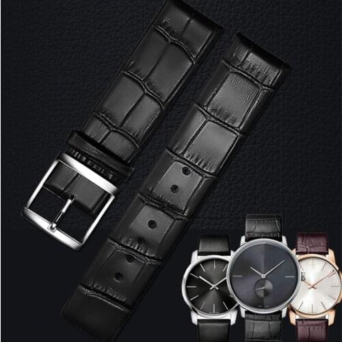 Wholesale prices genuine leather watchband for C- K Original 1:1 quality strap 16mm 18mm 20mm 22mm wristwatches band black brown