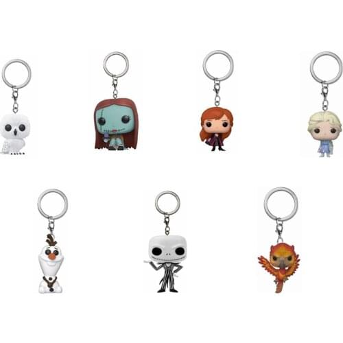 With box Official Sally & Jack Skellington Keychain The Nightmare Before Christmas Action Figure Pumpkin King Toys PVC Gifts