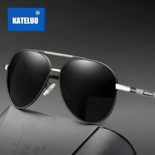 KATELUO 2020 Classic Mens Military Quality Sunglasses Polarized Lens UV400 Male Sun Glasses Pilot Glasses for Driving 6601