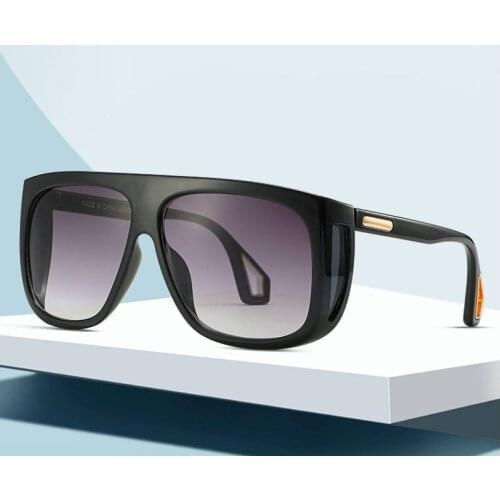 Thick Square Sunglasses For Men 2019 Luxury Brand Red Green Flat top Sun Glasses Women Rivet One Piece Shades New Fashion NX