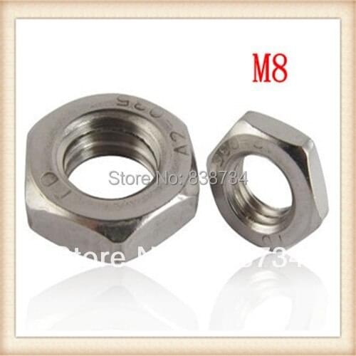 High quality stainless steel m8 din439 hex nut (100PCS/BAG)