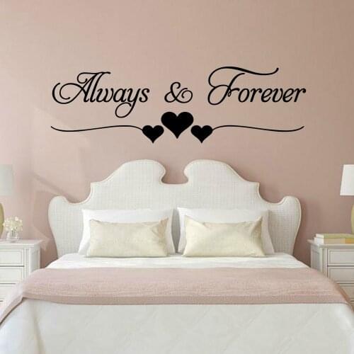 WJWY Romantic Love Always Forever Wall Stickers Living Room Wall Decoration Bedroom Home Decor Vinyl Wall Decals Art Murals