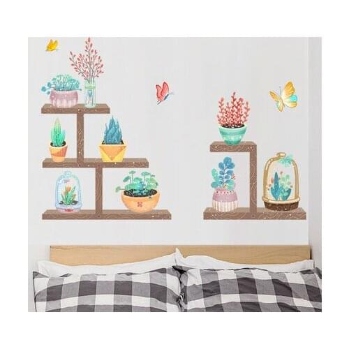 Green Planting Self-adherence Wall Sticker Creative Background Wallpaper Rebuilding Stickers DIY Nursery Baby Room Wall Decor