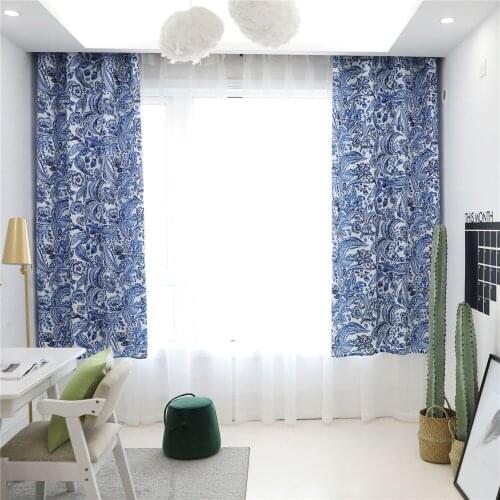 1pcs 1.4M*2.15M (Wide*High) Nordic Curtain Baroque Style Print Half Shade Curtain For Home Decor