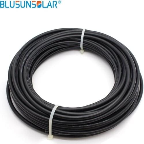 10 Meters/Roll 6mm2 10AWG Solar Cable Red and Black PV Cable Wire Copper Conductor XLPE Jacket TUV EN50618