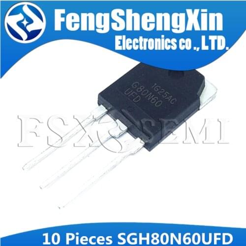 10pcs/lot SGH80N60UFD G80N60 80N60 G80N60UFD TO-3P Ultrafast IGBT