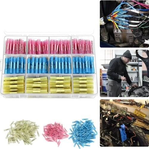50/100/200pcs Solder Seal Sleeve Heat Shrink Butt Connector Waterproof Insulated Seal Electrical Wire Splice Terminals Connector