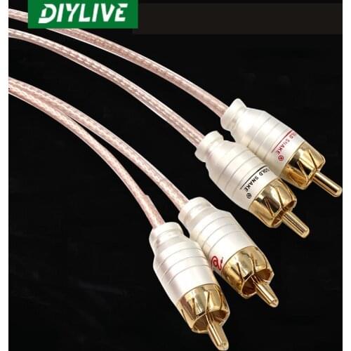 Audiograde silver-plated copper 3.5 to RCA double Lotus one minute two signal audio cable red and white power amplifier computer