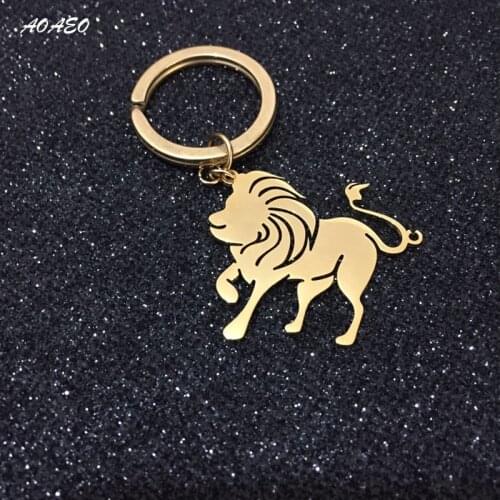 Twelve Constellation Keyring Stainless Steel Animal Keychain Customize Any Animal Gifts for Lovers and Girls