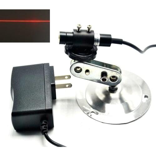 Focusable 80mw 650nm Red Laser Locator Module Line Beam Sewing / Positioning w 5V Adapter & Holder