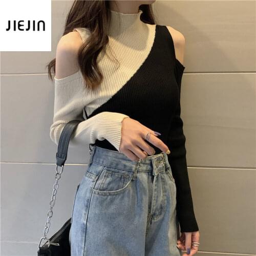 Женские пуловеры с открытыми плечами JIEJIN China At AliExpress