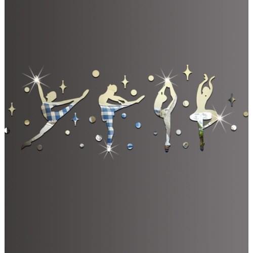 Jm034 Ballet Girl Mirror Stickers Dance Classroom School Decoration Mirror Sticker Three-Dimensional DIY Self-Adhesive Patch