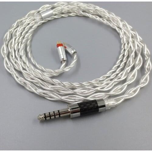 ZSFS 7N Pure Silver Cable 2.5/3.5/4.4mm Balanced Cable With 2pin Connector For Weston 1964 w4r um3x es3 es5 um3rc jh13 Earphone