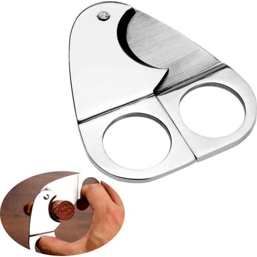 Stainless Steel Pocket Cigar Cutter Knife Sharp Double Blades Scissors Shears Cigarette Sharpen Tool Tobacco Pipes & Accessories