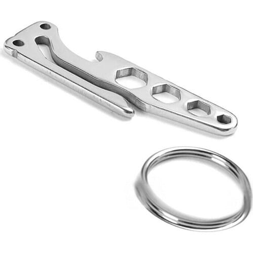 Pocket Clip Climbing Carabiner Hanging Keychain Hook Fit Outdoor EDC Tool Bottle Opener Screwdriver Travel Kits Multi-tool