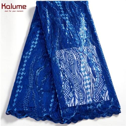 Kalume African Tissue Lace Fabric 2021 Nigerian Tulle Lace Fabric Sequin French Net Lace Fabric High Quality For Diy Dress H2529
