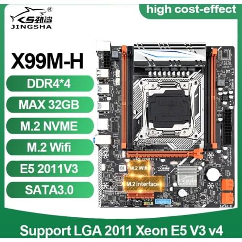X99M-H Motherboard LGA2011 M-ATX 4*DDR4 Slots NVME M.2 WIFI Slot support DDR4 memory and Xeon E5 V3/V4 CPU Processor