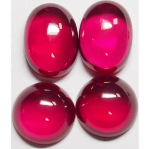Meisidian 12x16mm Oval Flatback Cabochon Ruby Corundum Size 13x18mm Loose Gemstones
