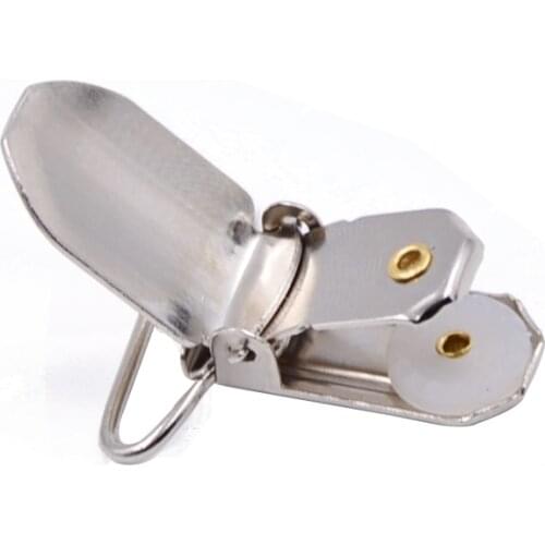 5pcs/lot sliver Metal Pacifier Brace Clip diy Accessories 20 25 35mm Suspender Clips Bib Holder Round plastic suspenders clips