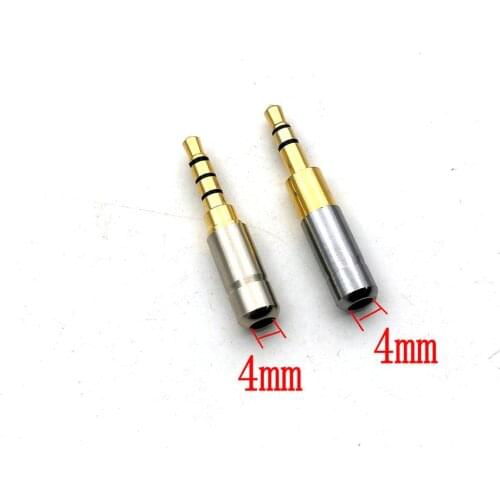 Mini 3.5 mm Stereo/4 Pole Brass Plug Audio Jack Earphone Adapter for DIY Headset Earphone