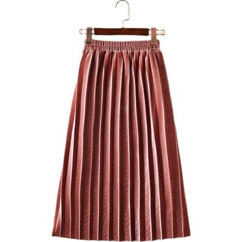 Fashion Girl Skirt Long Girls Skirt Velvet Pleated Skirts Elegant Teenage Girl Skirts Formal Plus Size Children Clothes