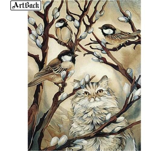 New 5d diamond painting bird cat full square drill sparrow animal sticker diamond mosaic resin diamond embroidery