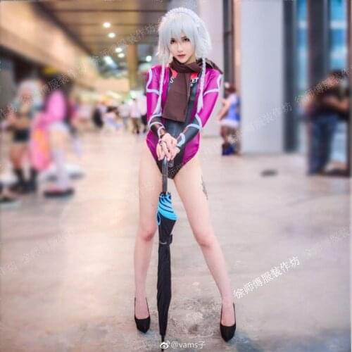 [Customized] Anime TouHou Project Izayoi Sakuya Racing Girl Tight Outfit Cosplsy Costume Cosplay Costume Halloween Free Shipping