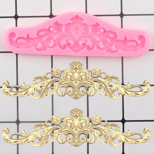 3D Craft European Baroque Relief Silicone Mold Cake Border Fondant Molds DIY Cake Decorating Tools Clay Chocolate Gumpaste Mould
