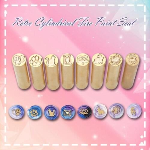 Retro Cylindrical Sealing Wax Brass Envelope Seal Stamp Customs Accessories