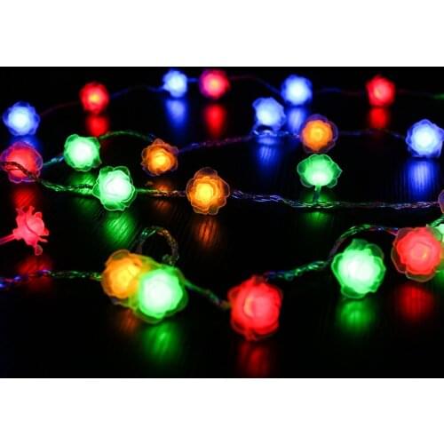 4M/5M/10M rose shape LED String lights Holiday lighting Fairy Garland For Christmas Tree Wedding Party Ramadan Decoration