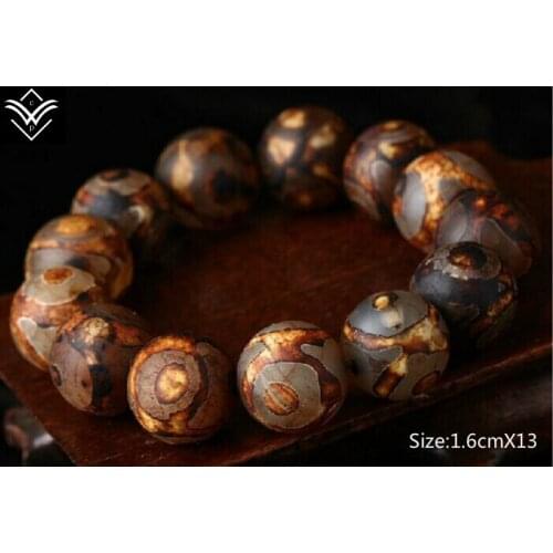 Tibet Buddha Style Three Eye Natural Cystal Beaded Bracelet