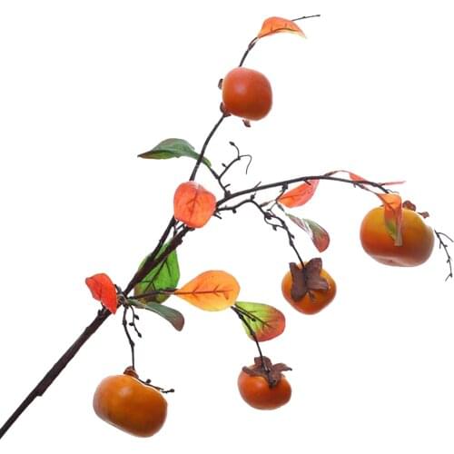 Decorations Household Floral Simulation Fruit Party Store Reusable Durable Hanging Persimmon Branches Lifelike Fake Plant