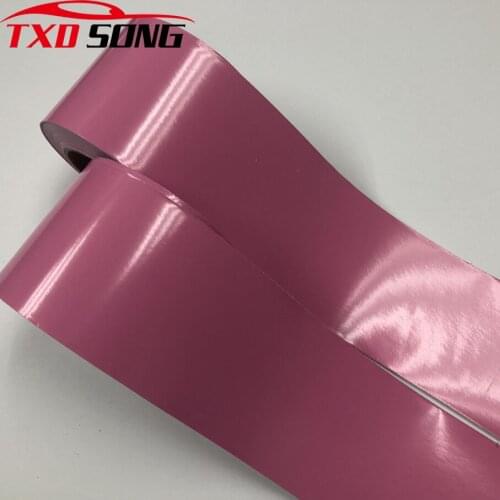 10cm Width Glossy Pink Vinyl Car Wrap Foil Roll Self Adhesive Sticker Decal For Car Motorobike Wrapping Covering