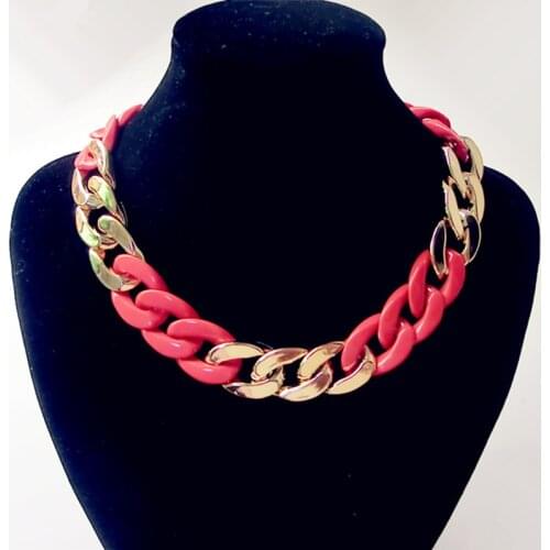 Mix Color Gold Chunky Chain Collares Necklace For Women Long chain Necklaces Pendants Choker Costume Jewelry