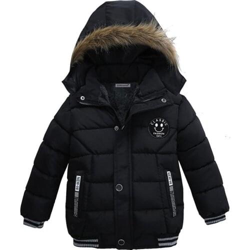Winter Baby Boys Warm Jacket Fashion 1-5 Years Boys Coat Casual Autumn Hooded Thick Outerwear Coat For Boys Children Clothing