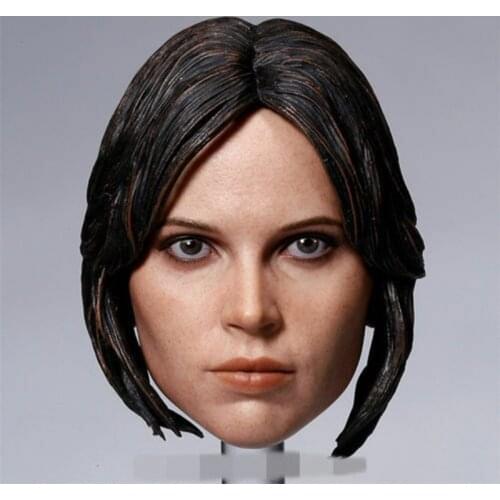 1/6 Felicity Jones Head Sculpt Female Head Carving Model Fit 12'' Action Figure Body