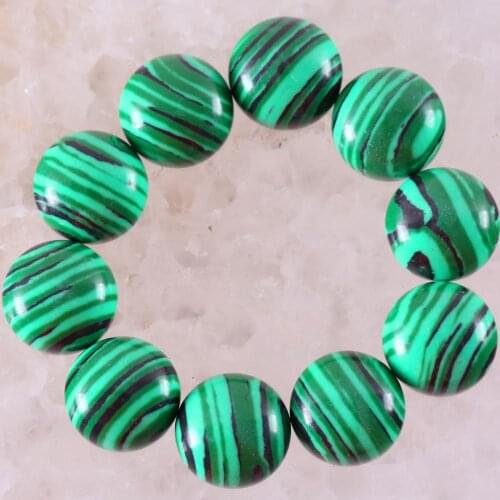 10Pcs 12MM 16MM Round Cabochon CAB Bead Natural Stone Green Malachite No Drilled Hole Bead For DIY Jewelry Gift for Men Women