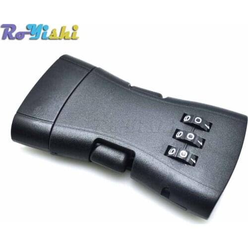 100pcs/pack 1-49/64" Webbing Plastic Password Safety Detach Buckle for Travel Luggage Backpack Black