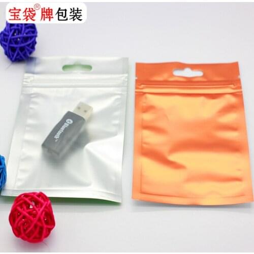 1000Pcs/Lot 8.5*13cm Zip Lock Orange Plastic & Aluminum Foil Matte Clear Packaging Electronic Accessories Storage Bags