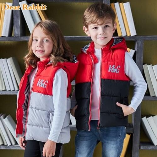 2020 Girl gilet Boys Hooded Vests Children Down Cotton Vest Autumn toddler Winter Baby Waistcoat Outerwear Clothing Kids Clothes
