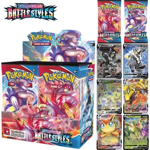 360Pcs Pokmon Card Tcg: Sword & Shield-Battle Styles Booster Display Box Trading Card Game Collection Toys Game Kids Birthday