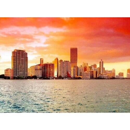 5D Diamond Painting Landscape Full Square/Round Drill Embroidery Cross Stitch City Picture of Rhinestone Crafts Home Decor